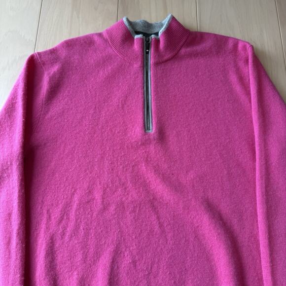Greyson 1/4 Zip Pullover M Pink Wool Golf Sportswear Lightweight Outerwear - Picture 3 of 10